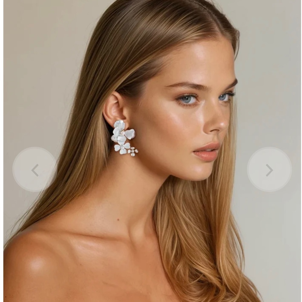 Elegant White Floral Earrings- NORMALLY $70!